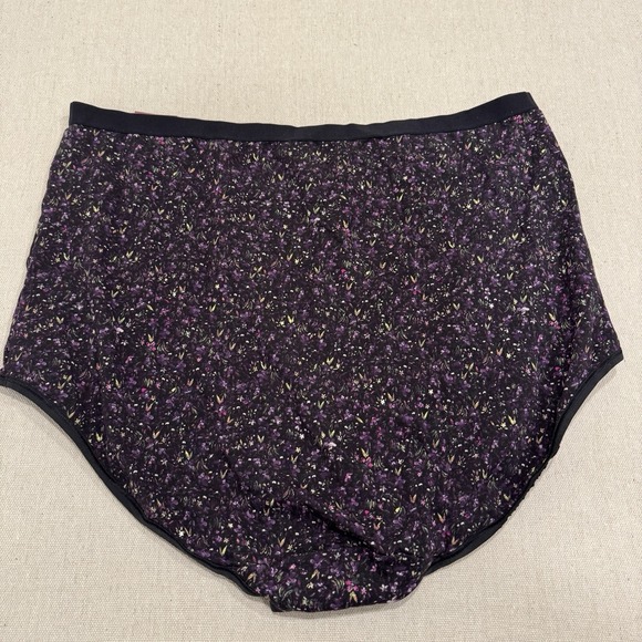 NWT Cacique‎ Black Purple Floral High-Waist Brief Panty Plus Size 26/28 - Picture 2 of 4